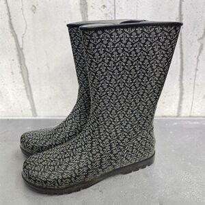 Sperry Top Sider Rainboots Womens 11 Blue Anchors Waterproof Nautical Preppy